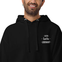 Lade das Bild in den Galerie-Viewer, Kapuzenpullover - Liebe, lache, Leberwurst