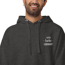 Lade das Bild in den Galerie-Viewer, Kapuzenpullover - Liebe, lache, Leberwurst