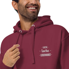 Lade das Bild in den Galerie-Viewer, Kapuzenpullover - Liebe, lache, Leberwurst