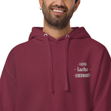 Lade das Bild in den Galerie-Viewer, Kapuzenpullover - Liebe, lache, Leberwurst