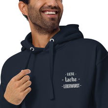 Lade das Bild in den Galerie-Viewer, Kapuzenpullover - Liebe, lache, Leberwurst