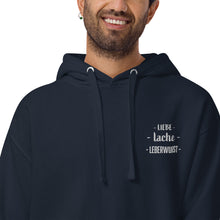 Lade das Bild in den Galerie-Viewer, Kapuzenpullover - Liebe, lache, Leberwurst