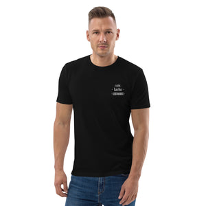Liebe - Lache - Leberwurst - Stickerei Unisex-Bio-Baumwoll-T-Shirt